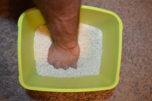 Ejercicio con arroz para mejorar agarre carreras de obstáculos Jorge Rey Javier Salas